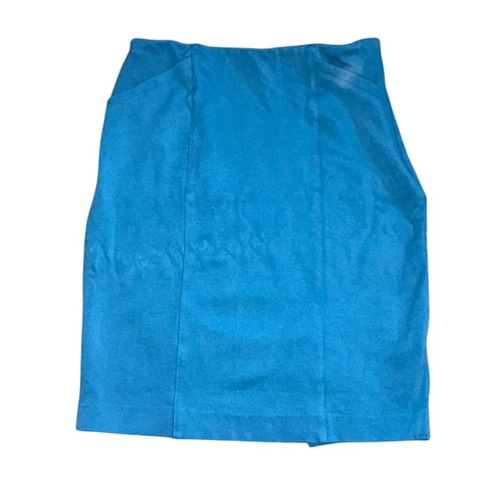 Cabi Womens Pencil Skirt W/ Pockets-Teal-Size 0-GUC